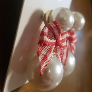 kate spade Jewelry - Kate Spade Pearl Red Gingham Check Bow Earrings kate spade Jewelry - Kate Spade Pearl Red Gingham Check Bow Earrings